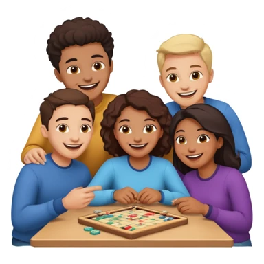 Four friends playing board game sticker