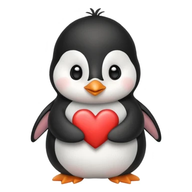 Cute penguin with holding heart sticker