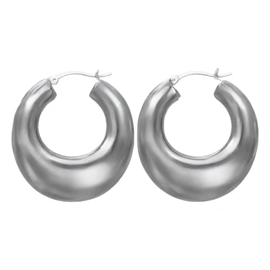 silver chunky hoop earrings sticker