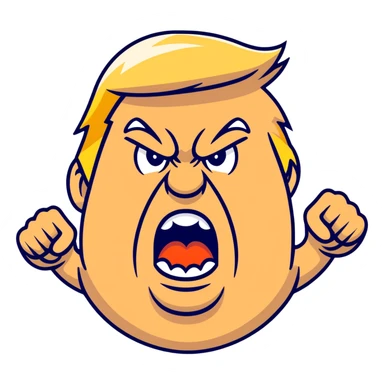Donald Trump angry, yelling sticker