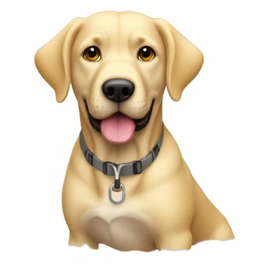 A cartoon labrador dog thinking about going on a hike in the park with a blonde girl sticker