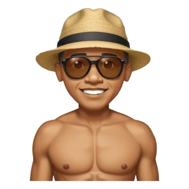 Make barak Obama on the beach with an 8 pack and buff sticker