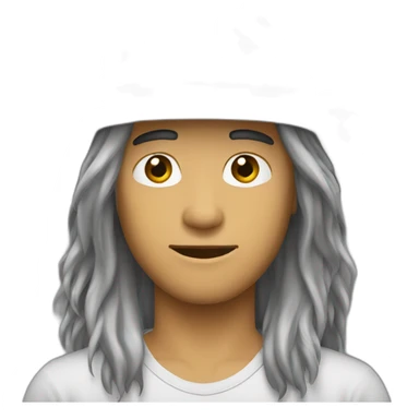 indonesian-guy-long-hair-with-hat sticker