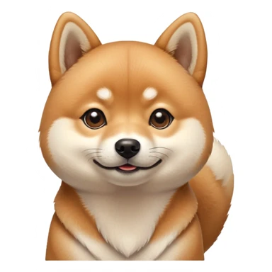cute Shiba Inu dog with a playful, side-eye expression and a tilted head. The dog has light brown fur, big round eyes, and a soft smirk sticker