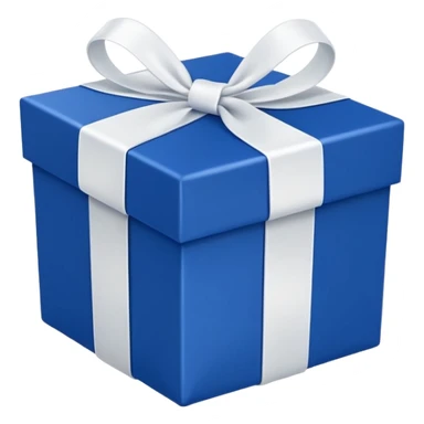 square royal blue gift box with elegant white cursive text that says “Best Kept” across the front. Add a simple thin white ribbon or bow underneath the text. The design should be clean, minimal, flat, and match Apple-style emoji aesthetics — no gradients, no shadows, no texture.  sticker