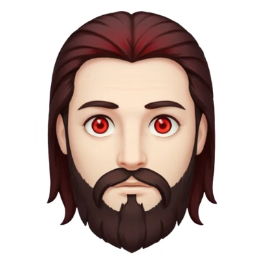 Evil, shadowie Male lord with Red glowing eyes and Long darkBrown Hair and chin beard sticker