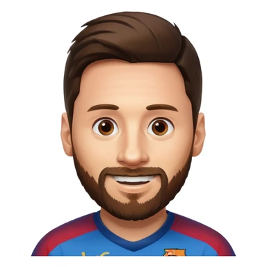 Lionel Messi with a beard sticker