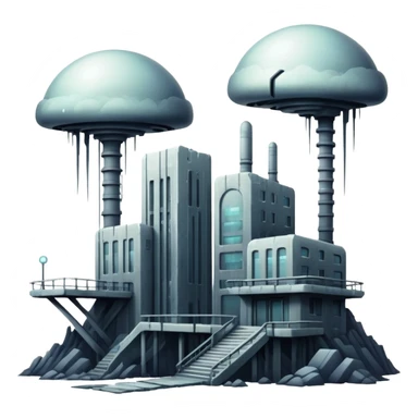 Spectral Gloomy Dystopian Apocalyptic Aesthetic Scenery Deco sticker