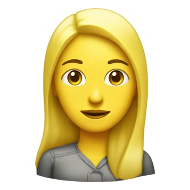A woman with a head as a lemon sticker