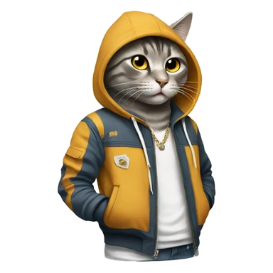 cat wearing a streetwear fashion sticker