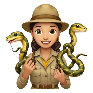 Depict different emotions of a photographer with snakes and other exotic animals sticker