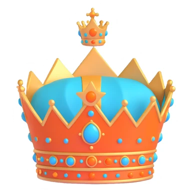 teal and orange royal crown sticker