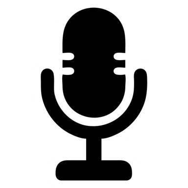 A microphone in a black filled icon style, vintage. sticker