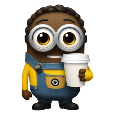 minion holding coffee sticker