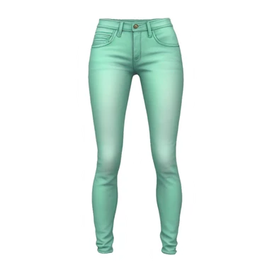 Realistic isolated pair of mint green distree jean jeggings. sticker