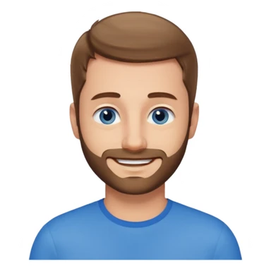 homme yeux bleus presque chauve mais encore avec des cheveux clairsemées et une barbe courte moins de chevaux et sourir sticker