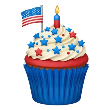 4th of july cupcake flag sticker