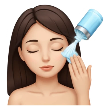 girl brunette getting a deep facial cleansing eyes closed sticker