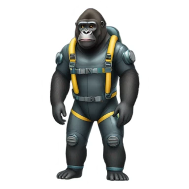 Gorilla wearing a diving suit sticker