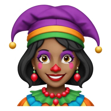 Jester female, black and white sticker
