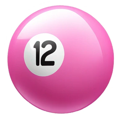 pink billiard ball number 12 sticker