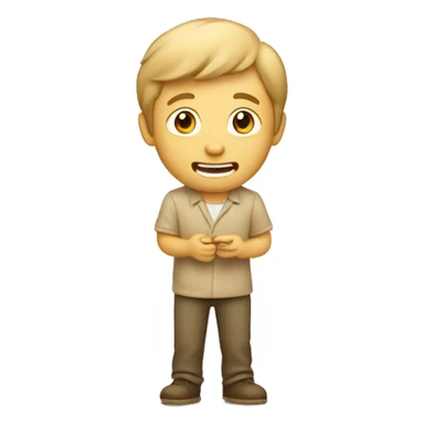 homme tout beige qui chante avec un micro sticker