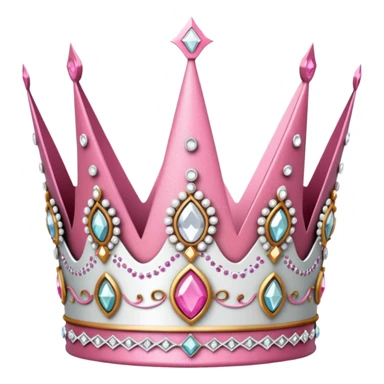 glitter pink and white queen crown sticker