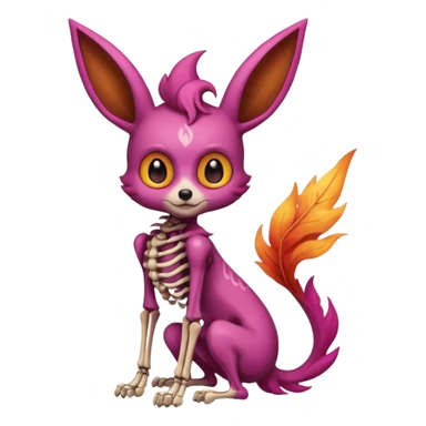 Magenta Brown Skinny Skeleton-Flareon-fairy sticker