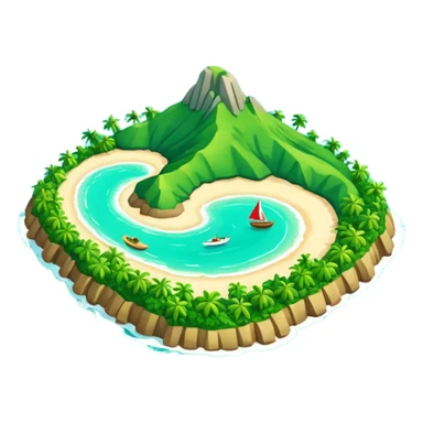 Créer un emoji représentant la Guadeloupe dans sa forme géographique réelle, vue du dessus sticker