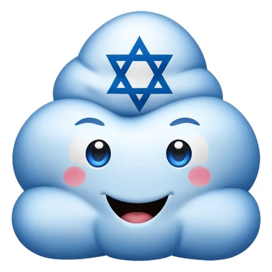 israel flag but the star is replace with a blue coloured poop emoji sticker