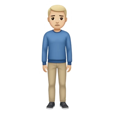 ligth man casual wear disgusted face full body sticker