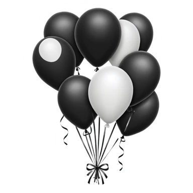birthday sign in black and white ballons sticker