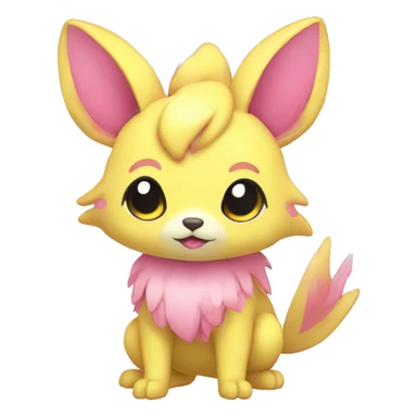 Cute cool yellow pink animal hybrid Fakemon full body sticker