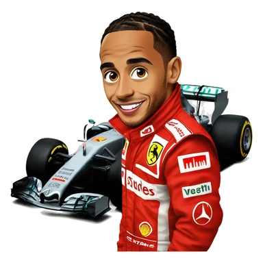 lewis hamilton in ferrari sticker