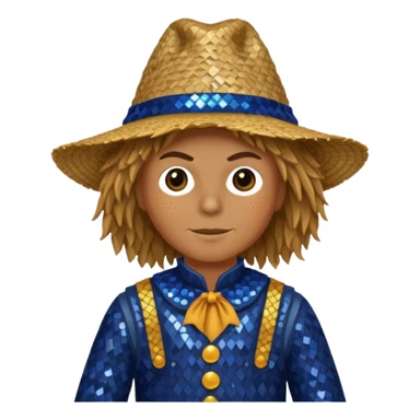 Scarecrow from Oz with dark blue sequin outfit sticker