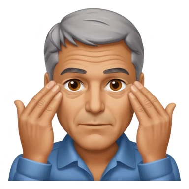 George clooney covering his eyes with his hand sticker