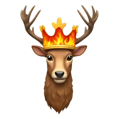 A stag in a crown of fire sticker