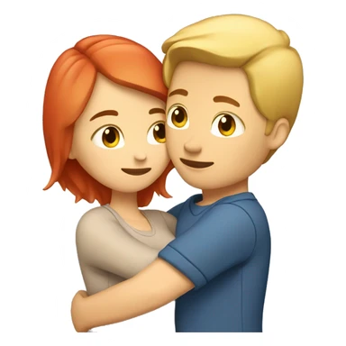 Boyfriend (Bold and Blonde) and Girlfriend (light Brown/ red Hair) hugging  sticker