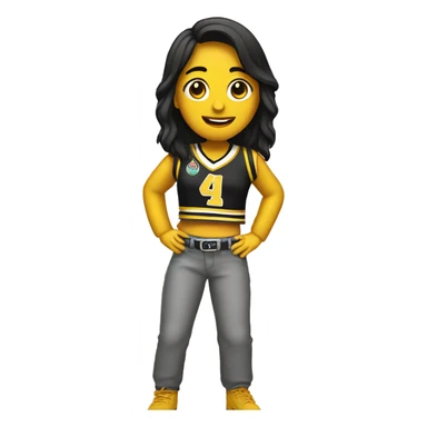 chica haciendo fan sticker