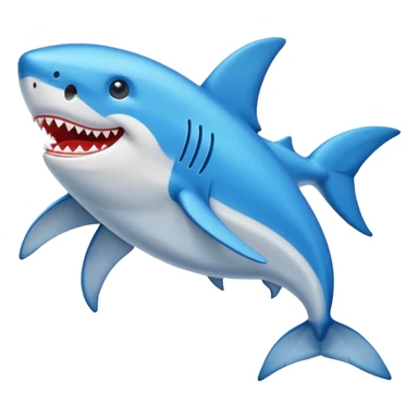Crea un emoji de un tiburón con zapato azules sticker