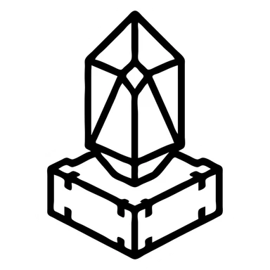 minecraft end crystal, outlined icon sticker