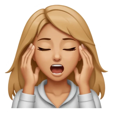 Girl with her hands around her neck with her eyes closed and she sreaming sticker