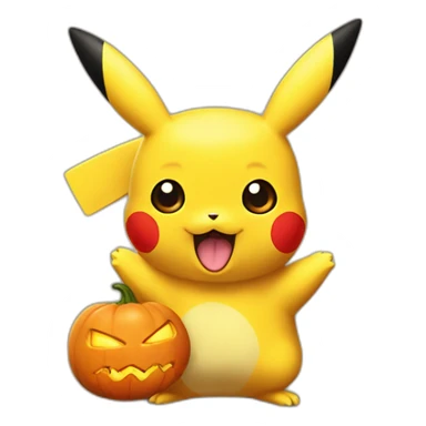 Pikachu holding a chumpkin sticker