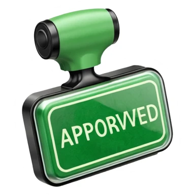 approval ink stamp in green, It needs to say the words "Approved"  sticker