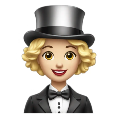una chica rubia al estilo mr. monopoly sticker
