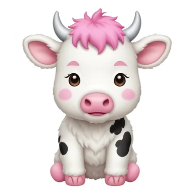 baby white cow sticker