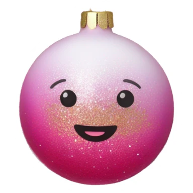 Pink ombre Christmas ornament with glitter  sticker
