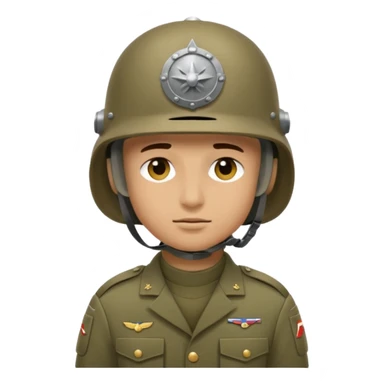 Göz kısmı kapalı miğfer giymiş asker sticker