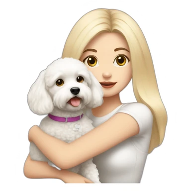 Blondie girl with bichon frise sticker