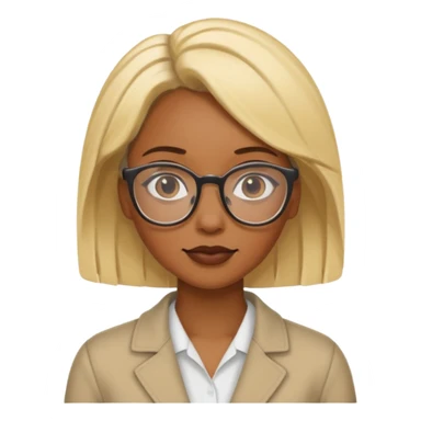 Blonde black woman wearing glasses sticker